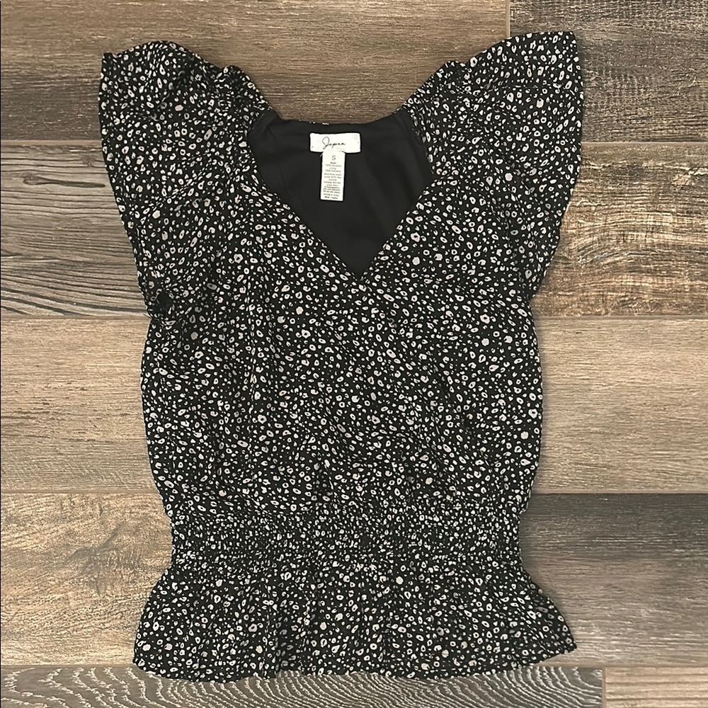Black Floral Women's Top